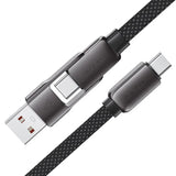AceFast | 17964 | C13-04 | Usb A/Usb C To Usb C Zinc Alloy Connectors Charging Data Cable | Black