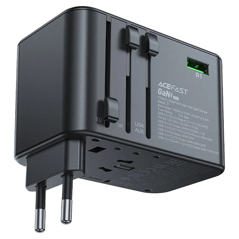 Acefast Charging Adapter Z1 2300W + PD75W GaN (3xUSB-C+2xUSB-A)