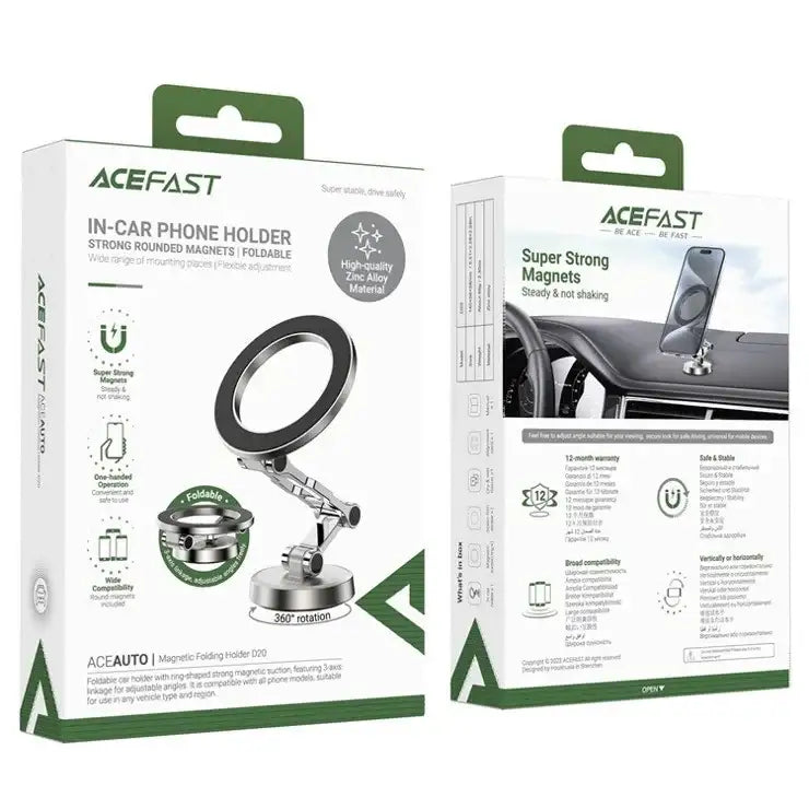 AceFast D20 magnetic folding holder- Silver - GulfStore.com
