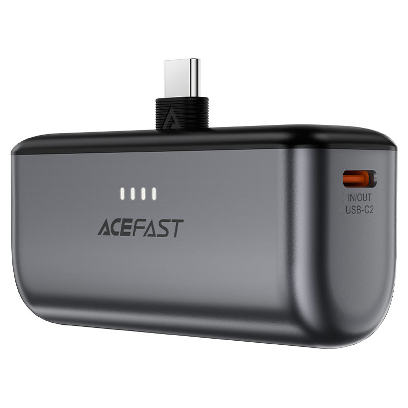 AceFast | 17673 | M9 | 5000 PD20W Capsule Power Bank Type C | Black