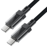 AceFast | 17945 | C12-03 | Usb C To Usb C Transparent Shell Stainless Steel Charging Data Cable | Black
