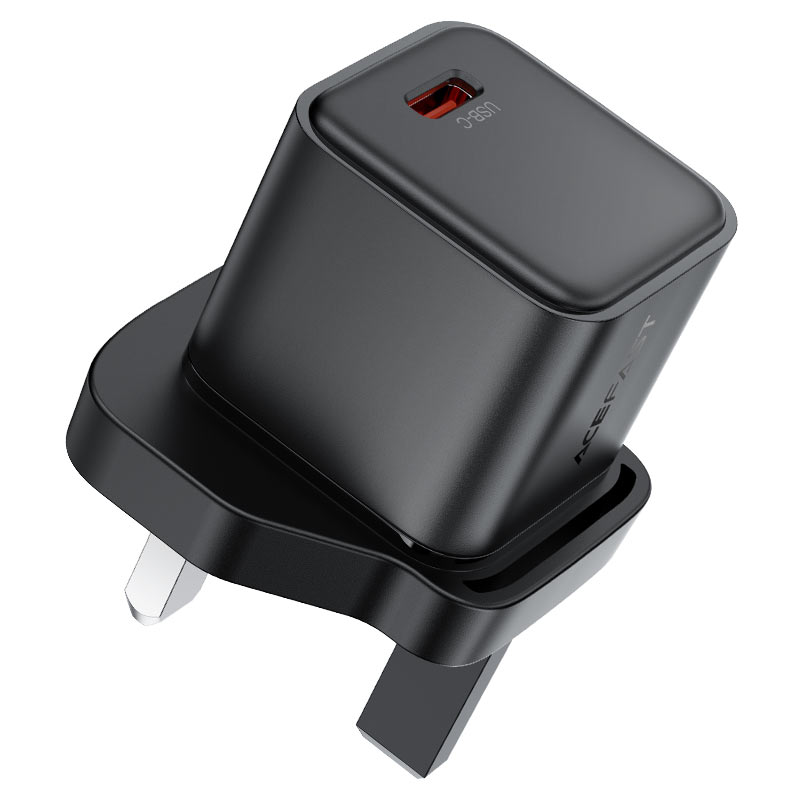 AceFast | 18492 | A123 | PD20W Gan (Usb C) Charger Display Set (P5) | UK | Black