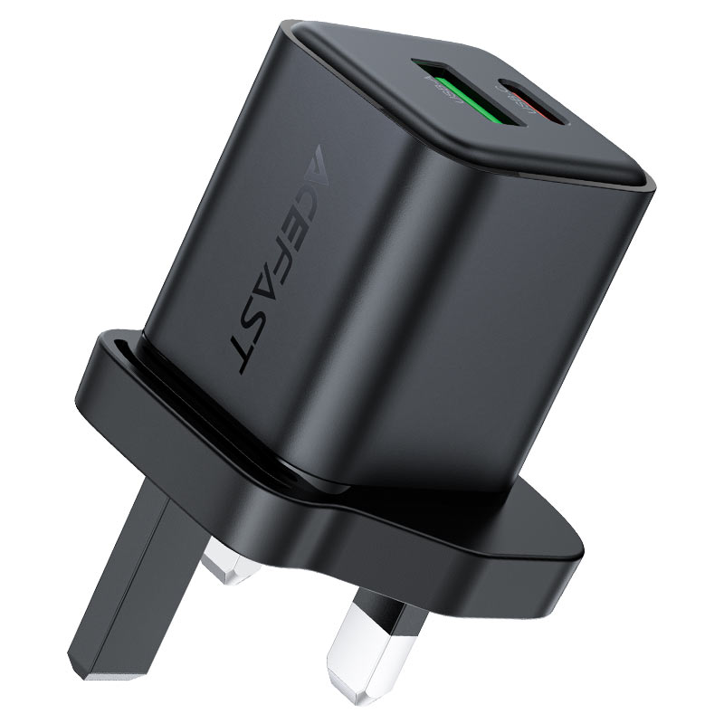 AceFast | 18493 | A127 | PD30W Gan (Usb C) Charger | UK | Black
