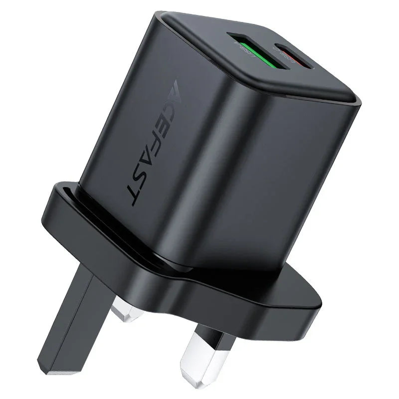 AceFast | 18493 | A127 | PD30W Gan (Usb C) Charger | UK | Black