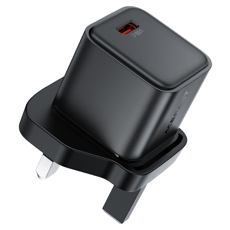 AceFast | 18494 | A124 | PD30W Gan (Usb C) Charger Display Set (P5) | UK | Black