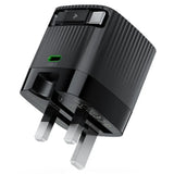 AceFast | 18502 | A129 | PD65W Folding Gan Charger (Usb C+Usb C) With Retractable Cable | UK | Black