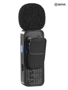 BOYA Smallest 2.4Ghz Wireless Microphone with Lightning connector for iOS device (2TX+1RX) - Black BY-V2