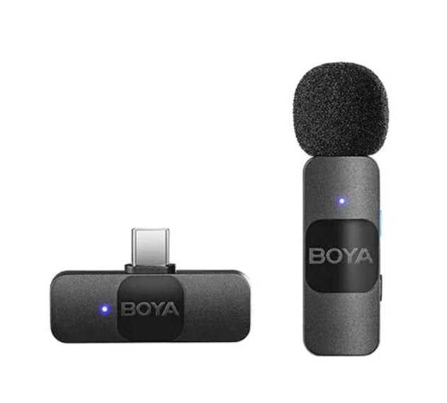 BOYA Smallest 2.4Ghz Wireless Microphone for Type-C device (1TX+1RX) - Black