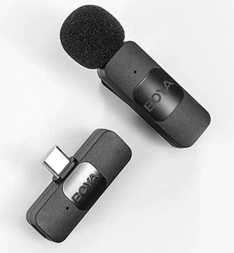 BOYA Smallest 2.4Ghz Wireless Microphone for Type-C device (1TX+1RX) - Black