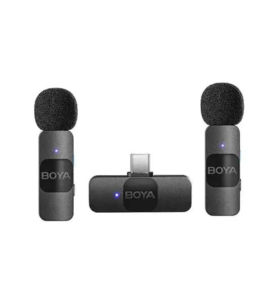 BOYA 2.4GHz Wireless Microphone System for Type-C device (2TX+1RX) BY-V20 - GulfStore.com