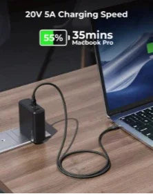 كابل Voltme Powerlink Rugg Double Nylon Type C إلى Type C 5A - 1M (100W) Emarker Black