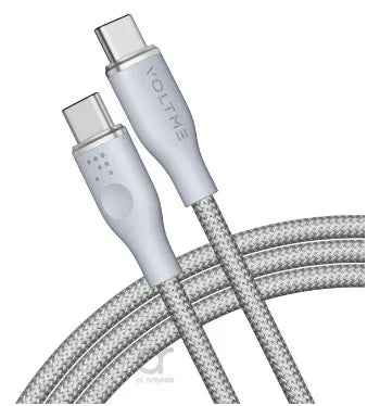 كابل Voltme Powerlink Rugg Double Nylon Type C إلى Type C 5A / 1M (100W) Emarker Grey