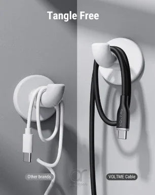 كابل Voltme Powerlink Moss Liquid Silicon USB A إلى Type C 3A / 1M (60W) أسود