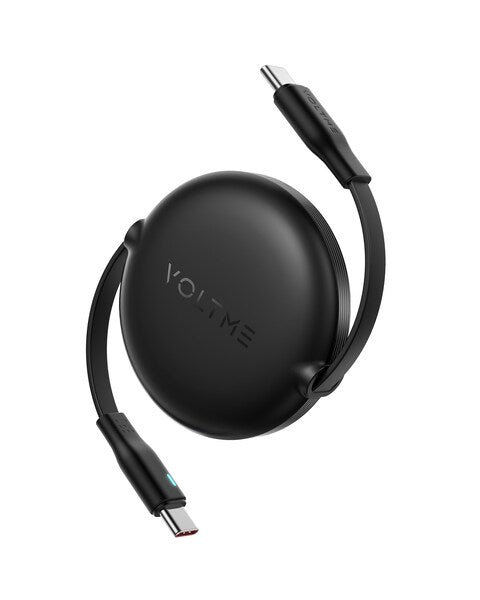 Voltme Powerlink YoYo Retractable Type-C to Type-C Cable , 5A, 1M - Black C2190H