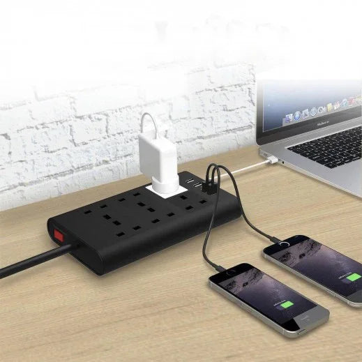 شريط الطاقة Choetech مزود بـ 6 منافذ في المملكة المتحدة و4 منافذ USB TP-FA4U6K