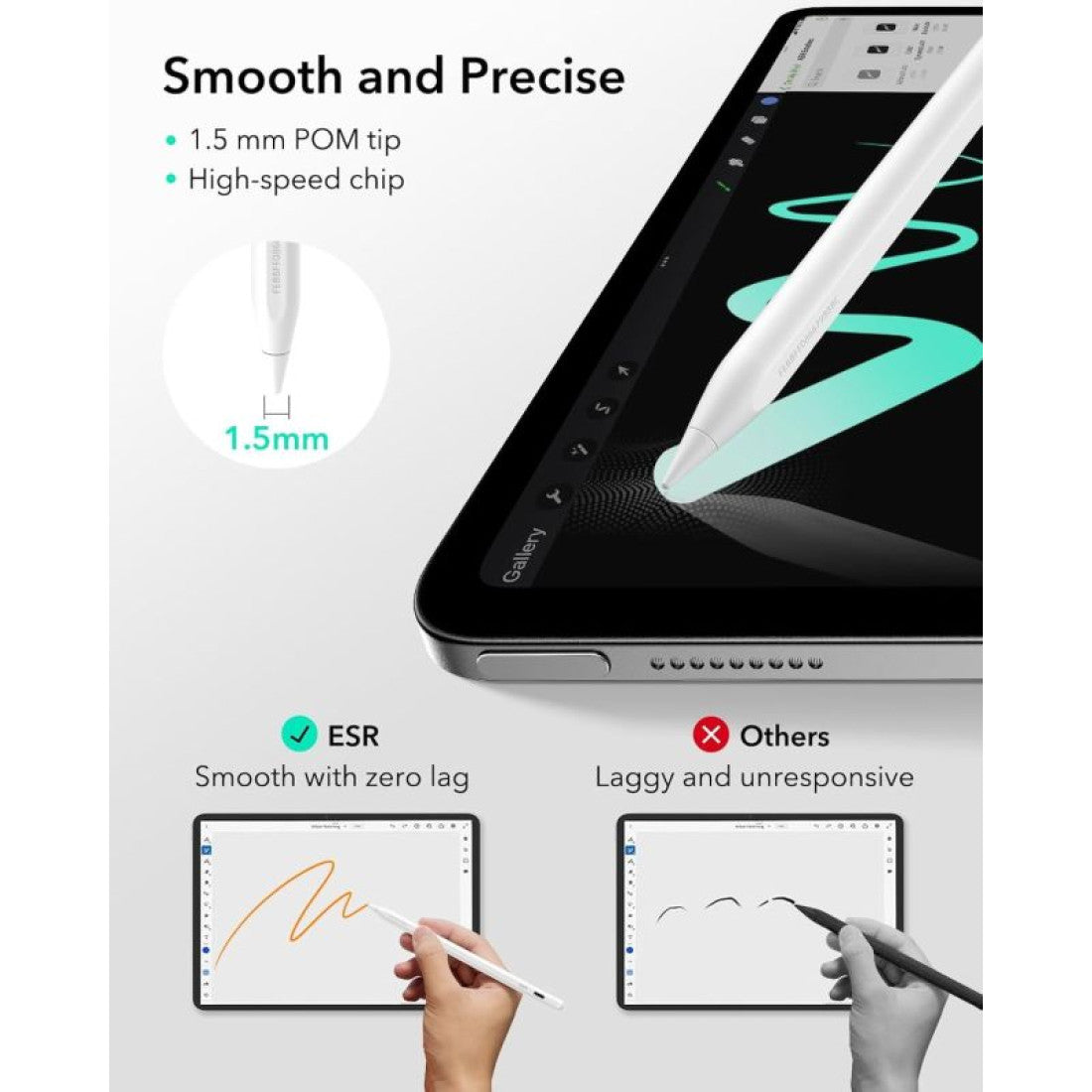 ESR | 6C00602 | ESR Geo Digital Pencil With Find My - Compatible with all iPads