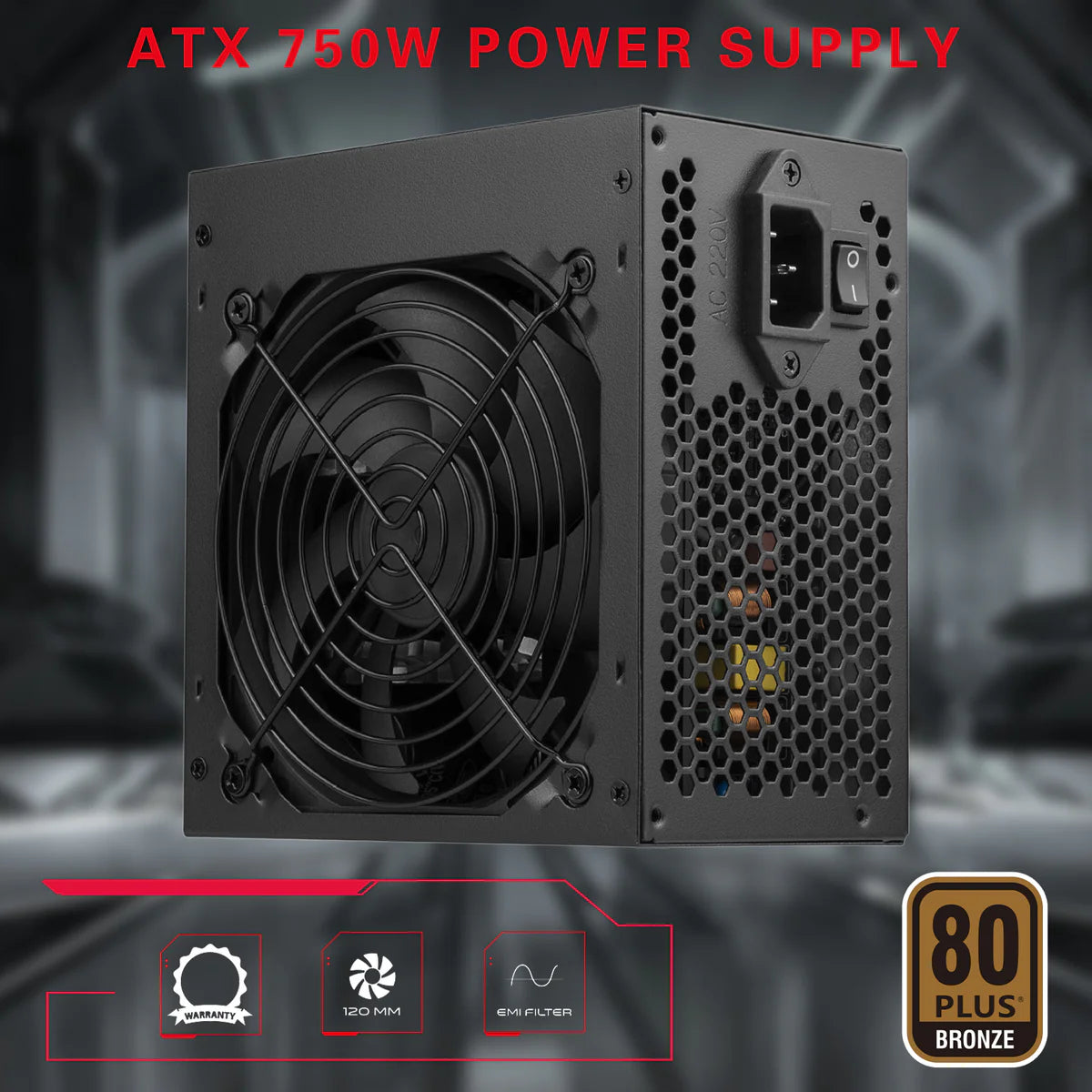 GAMEON SPY2 ATX 750 Watts 80 PLUS BRONZE Value Gaming Power Supply