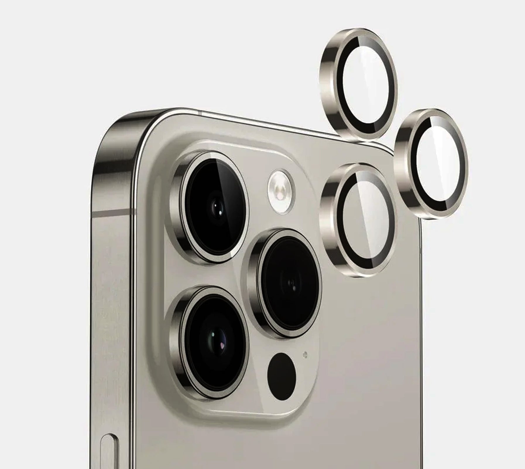 Go-Des lense protector glass   for iphone 15 pro max color Titanium