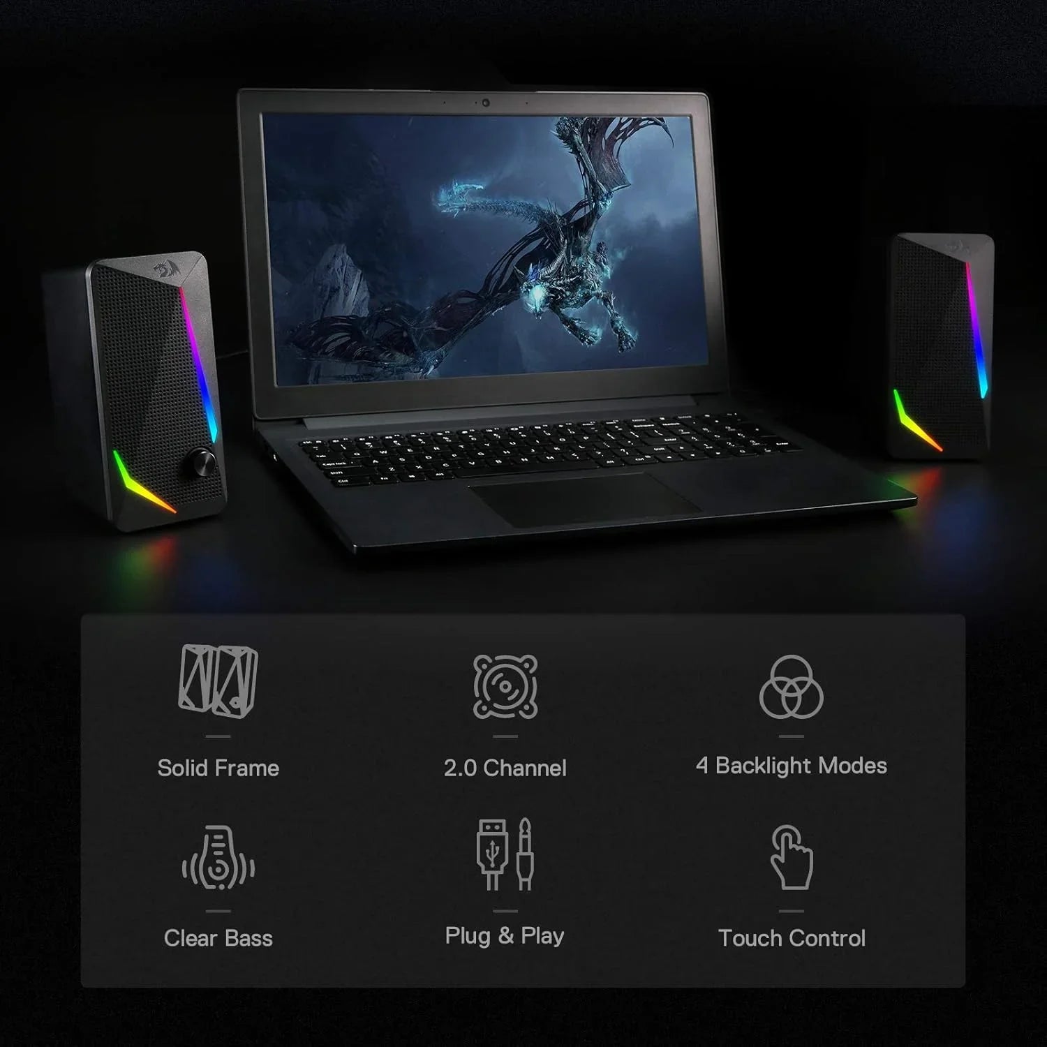 مكبر صوت ستيريو للألعاب Redragon Gs510 Waltz 2.0 قناة للكمبيوتر الشخصي 