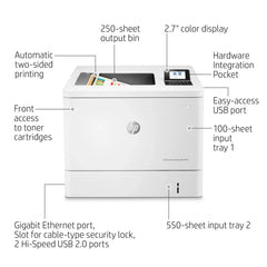 HP Color LaserJet Enterprise M554dn Printer - White - GulfStore.com