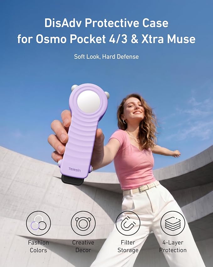 Telesin Disadv Protective Case (Purple) for Pocket 3/4 - GulfStore.com
