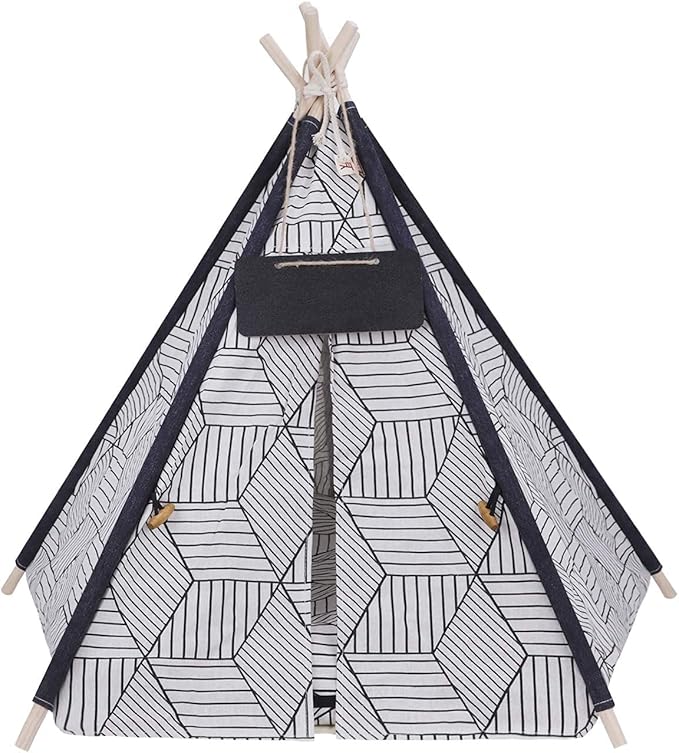 Funcall Pet Teepee Dog& Cat Bed, Portable Pet Tents for Small Dogs or Cats, Puppy Sweet Bed Washable Dog or Cat Houses