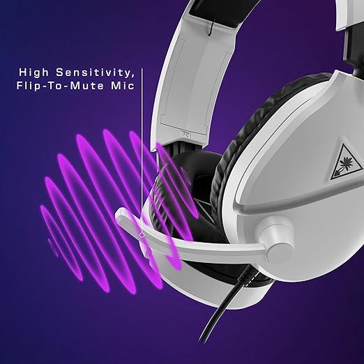 Turtle Beach Recon 70 Multiplatform Gaming Headset for PS5, PS4, Xbox Series X|S, Xbox One, PC & Mobile w/ 3.5mm Wired Connection - Flip-to-Mute Mic, 40mm Speakers, Lightweight Design, White