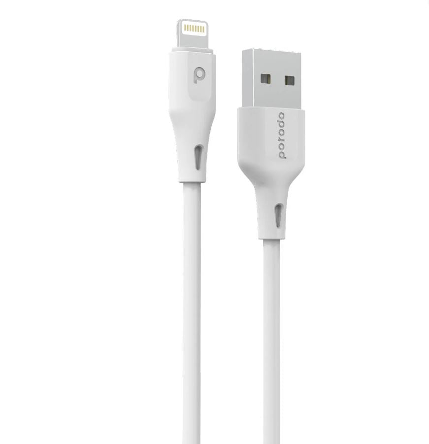 Porodo PD-U2LC-WHPorodo USB Cable Lightning Connector Durable Fast Charge and Data Cable (2M 2.4A)White