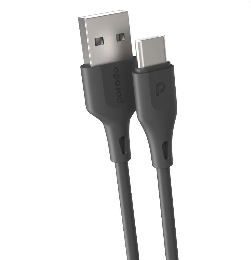 Porodo PD-U12CC-BKPorodo USB Cable Type-C Connector 3A Durable Fast Charge and Data Cable (1.2m/4ft)Black
