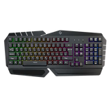 PDX212-BK | Porodo Gaming Metal Frame Gaming Keyboard Slim Full-Sized Keyboard Rainbow Lighting | Black