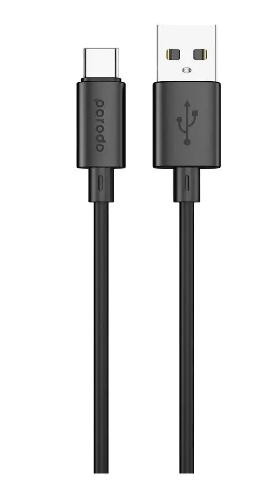 Porodo 3A PD USB-A to Type C PVC Cable 3M - Black - GulfStore.com