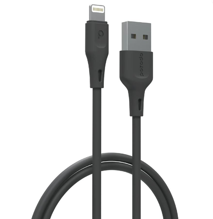 Porodo PD-U2LC-BKPorodo USB Cable Lightning Connector Durable Fast Charge and Data Cable (2M 2.4A)Black