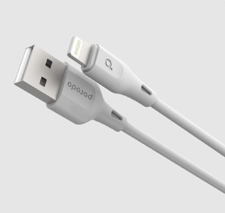 Porodo PD-U2LC-WHPorodo USB Cable Lightning Connector Durable Fast Charge and Data Cable (2M 2.4A)White