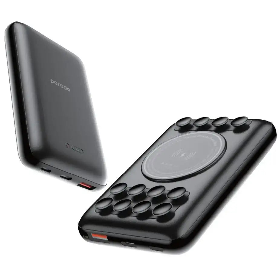 Porodo-PD-PBFCH012-BK Porodo 10000mAh Suction Power Bank With Type-C PD Input & Output Black - GulfStore.com