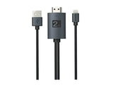 كابل HDMI Lightning مضفر من Porodo (2 متر/6.6 قدم) للاتصال عبر USB (PD-TRPBTKB-BK) - شفاف/أسود