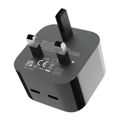 Porodo "PD-FWCH012-C-BKPorodo Super-Fast Dual USB-C Wall Charger With 1.2m Type-C To Type-C Cable " - GulfStore.com