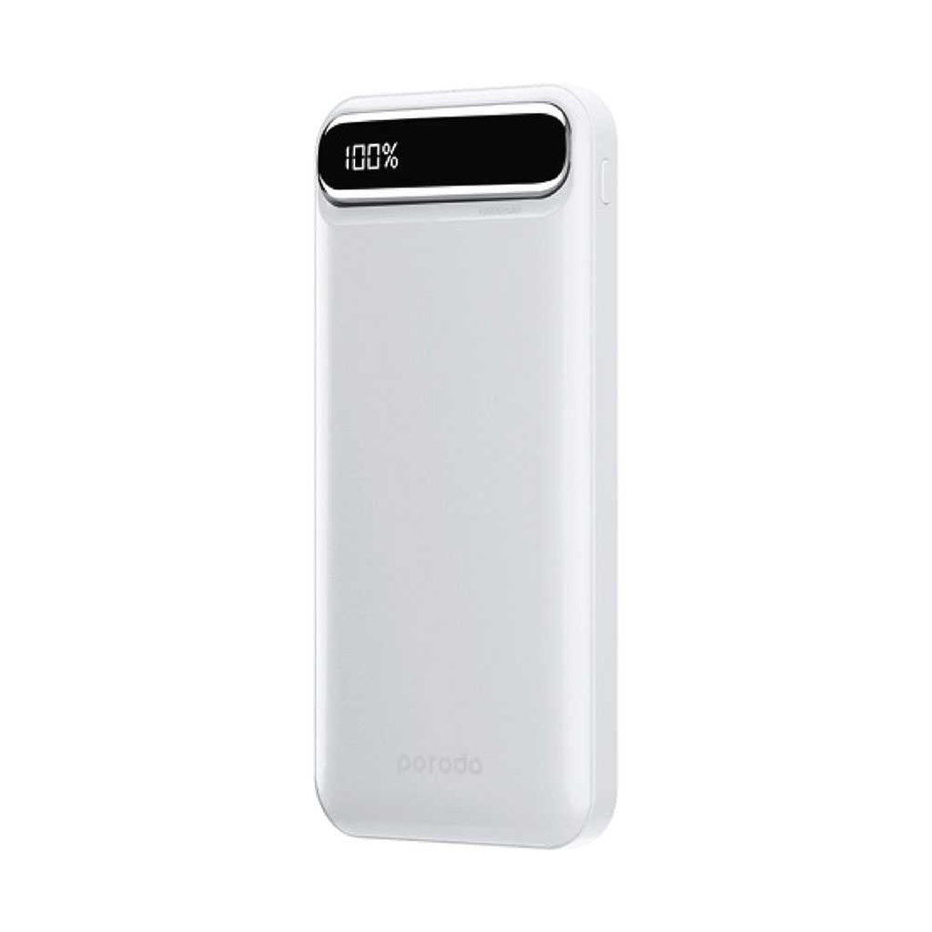 Porodo Power Bank 20000mAh with USB-A to USB-C Cable 30CM (PD-PBFCH020-WH) - White