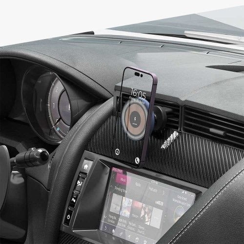 Porodo Lucid Magsafe Car Mount Car Charger - Black