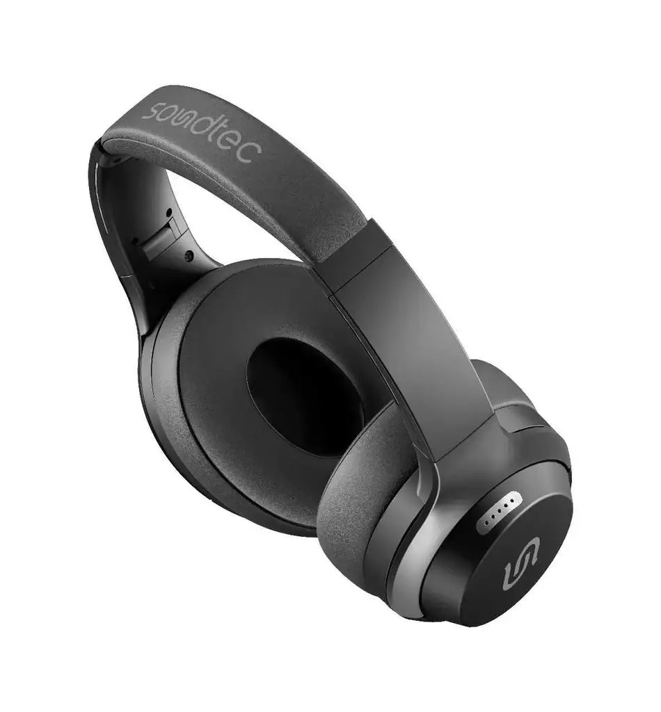 Porodo Soundtec Hush Wireless Over-Ear ANC Headphone (PD-STWLEP012-BK) - Black - GulfStore.com