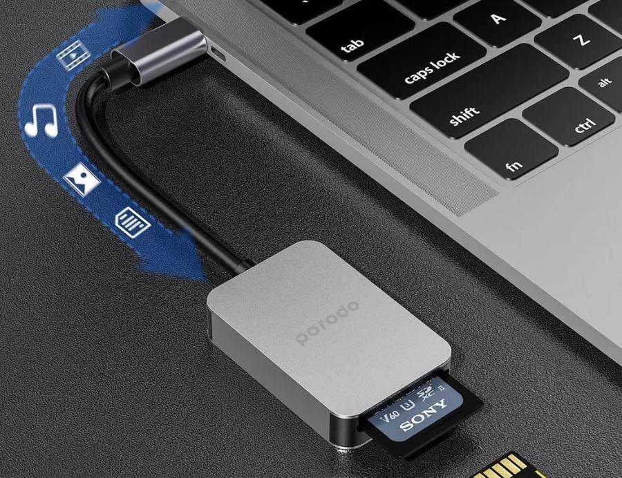 قارئ بطاقات USB-C 2 في 1 من بورودو 