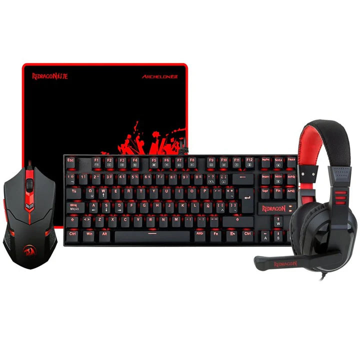 Redragon K552-BB 4 in 1 Mechanical Gaming Combo Value Set - Black