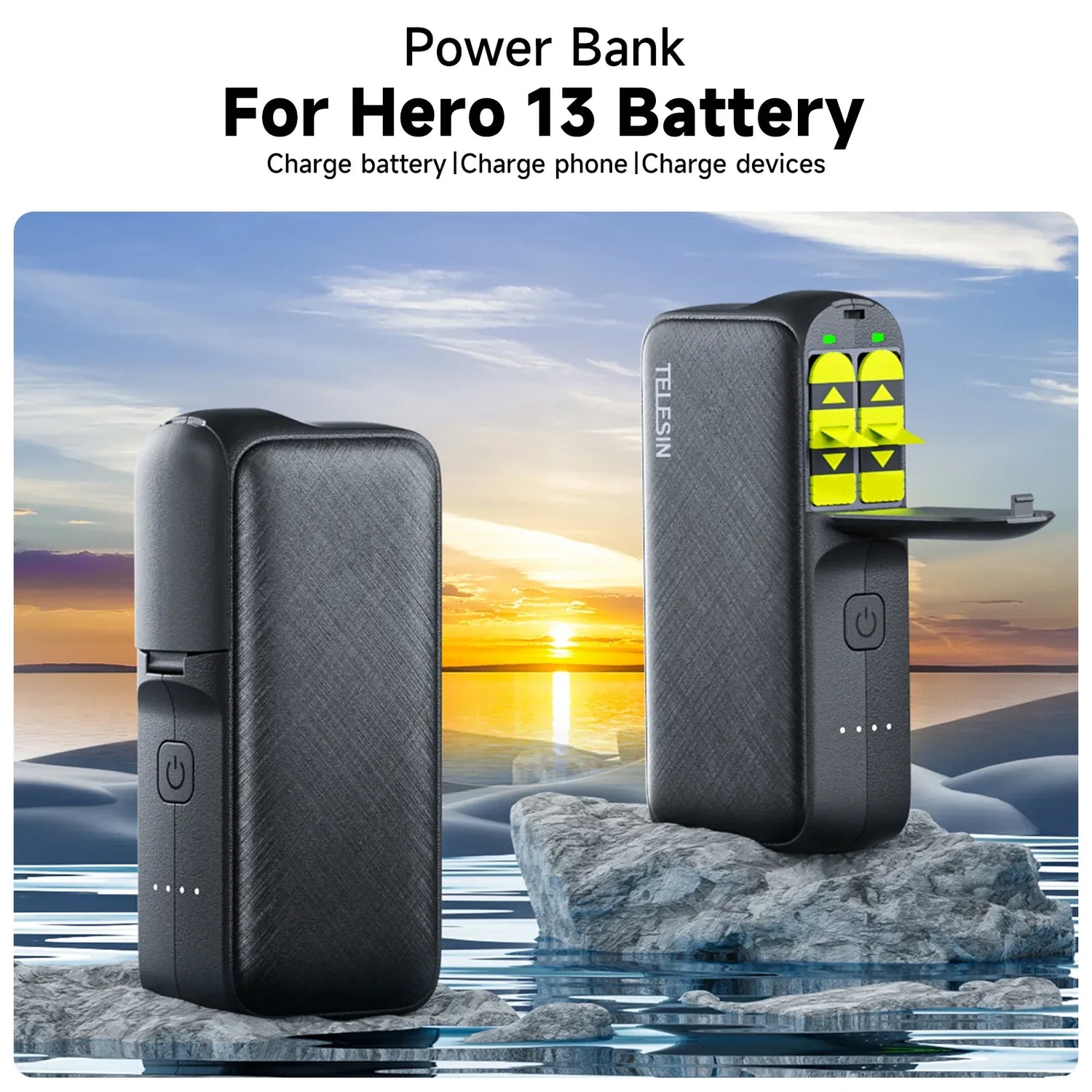 Telesin Power Bank for GoPro Hero 13 battery /Mobile phone etc.