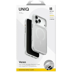 UNIQ-IP6.9P(2026)-VERNAFMCFST | غطاء هجين UNIQ لهاتف آيفون 18 برو ماكس | 2026 | 6.9 بوصة | شحن Magclick فيرين | مقاوم للبصمات (AF) | لون تشوك فروست