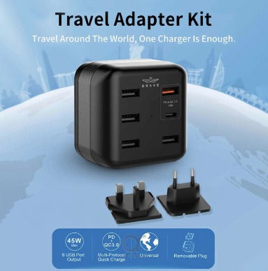 BRAVE 6 Ports Smart Power Adapter