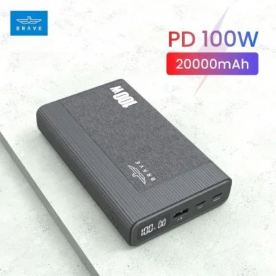 Brave | 100W Ultra-fast Power bank 20000mAh with Multiple Protection, Smart Power | BP-15
