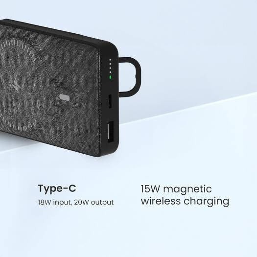 BRAVE 20W 10000mAh Magnetic Mini Pocket Portable Wireless Power Bank with Kickstand and Grip