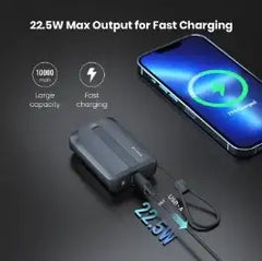 BRAVE 10000mAh Power Bank Support PD 20W and USB A 22.5W Fast Charging with Built-in 2 Output Cable BP-17 - GulfStore.com