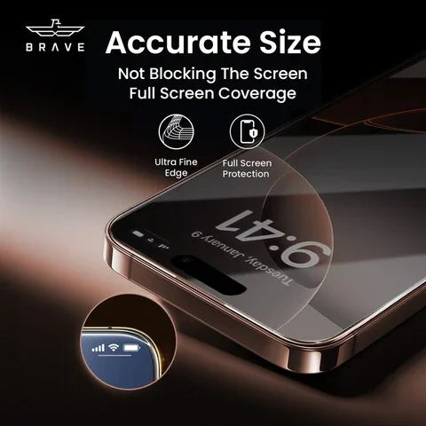 Brave | Guard 2.5 D حماية من الصدمات والخدوش لهاتف iPhone 16 Pro Privacy Sp-12M