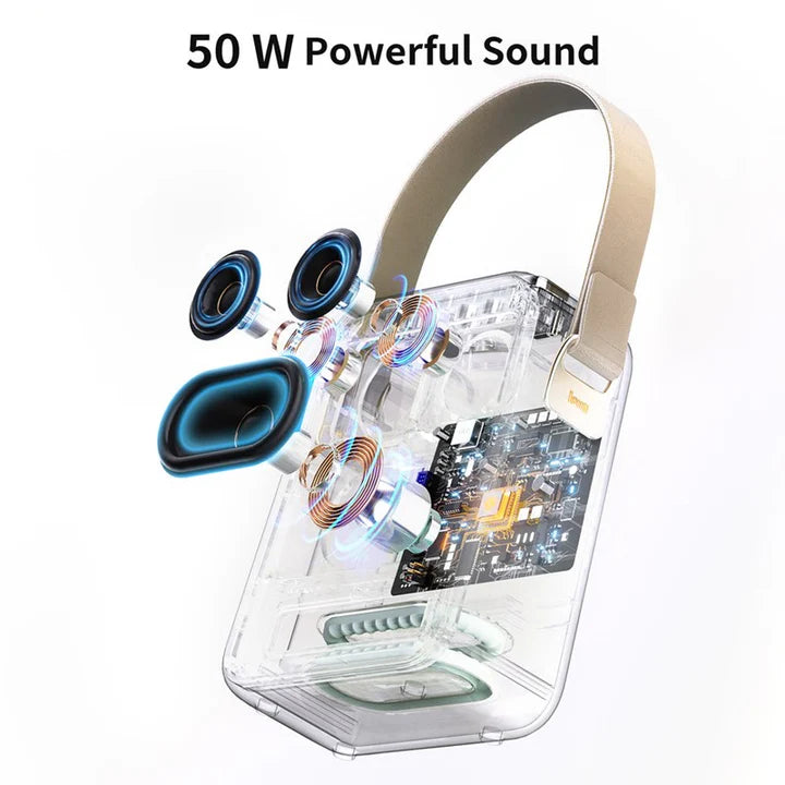 Divoom Songbird HQ - 50W Bluetooth Speaker with Karaoke Dual Wireless Microphones - White