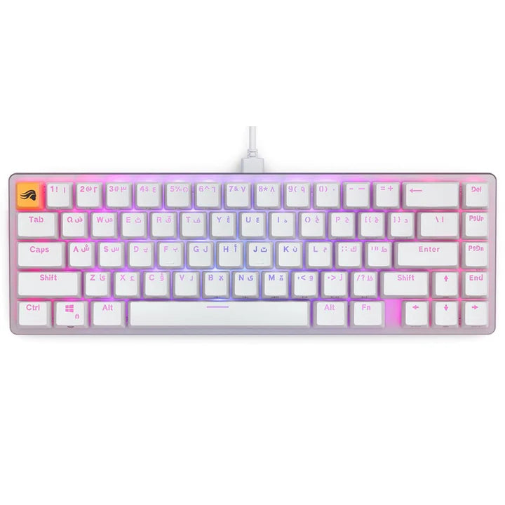 Glorious GMMK2 65% Pre-Built Keyboard-White, Arabic